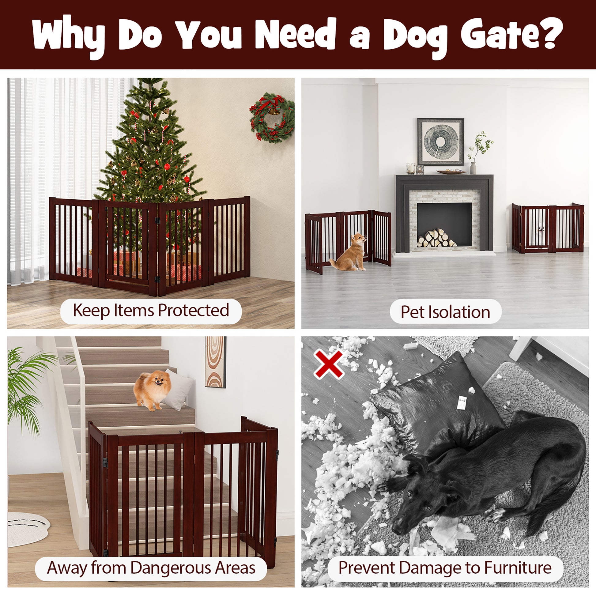 Freestanding Pet Gate 30'' Tall