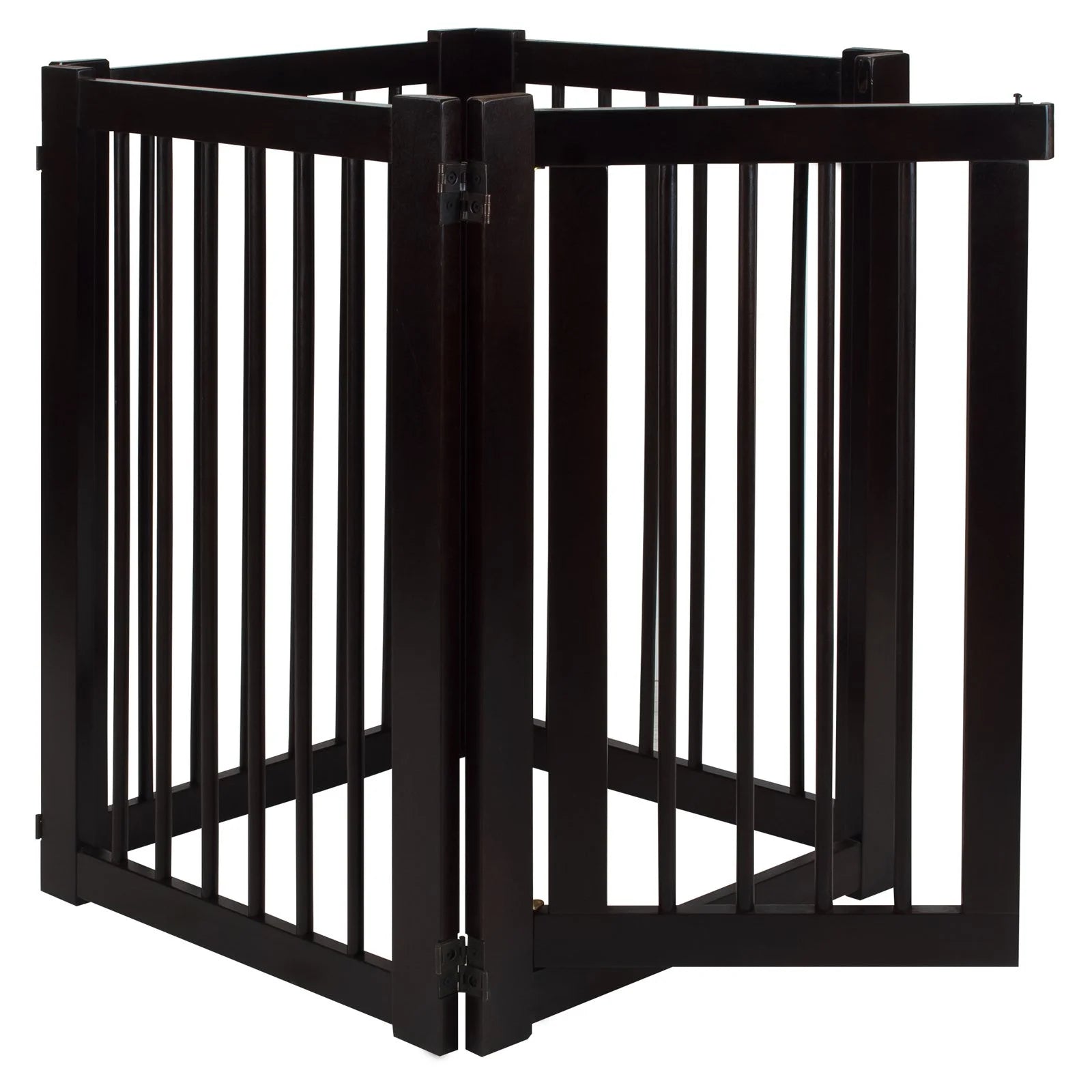 Free Standing Pet Gate with Door-Espresso