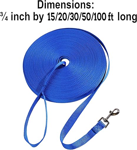 Dog/Puppy Obedience Recall Training Agility Lead - 15Ft 20Ft 30Ft 50Ft 100Ft Training Leash - Great for Training, Play, Camping, or Backyard Purple 100 Feet