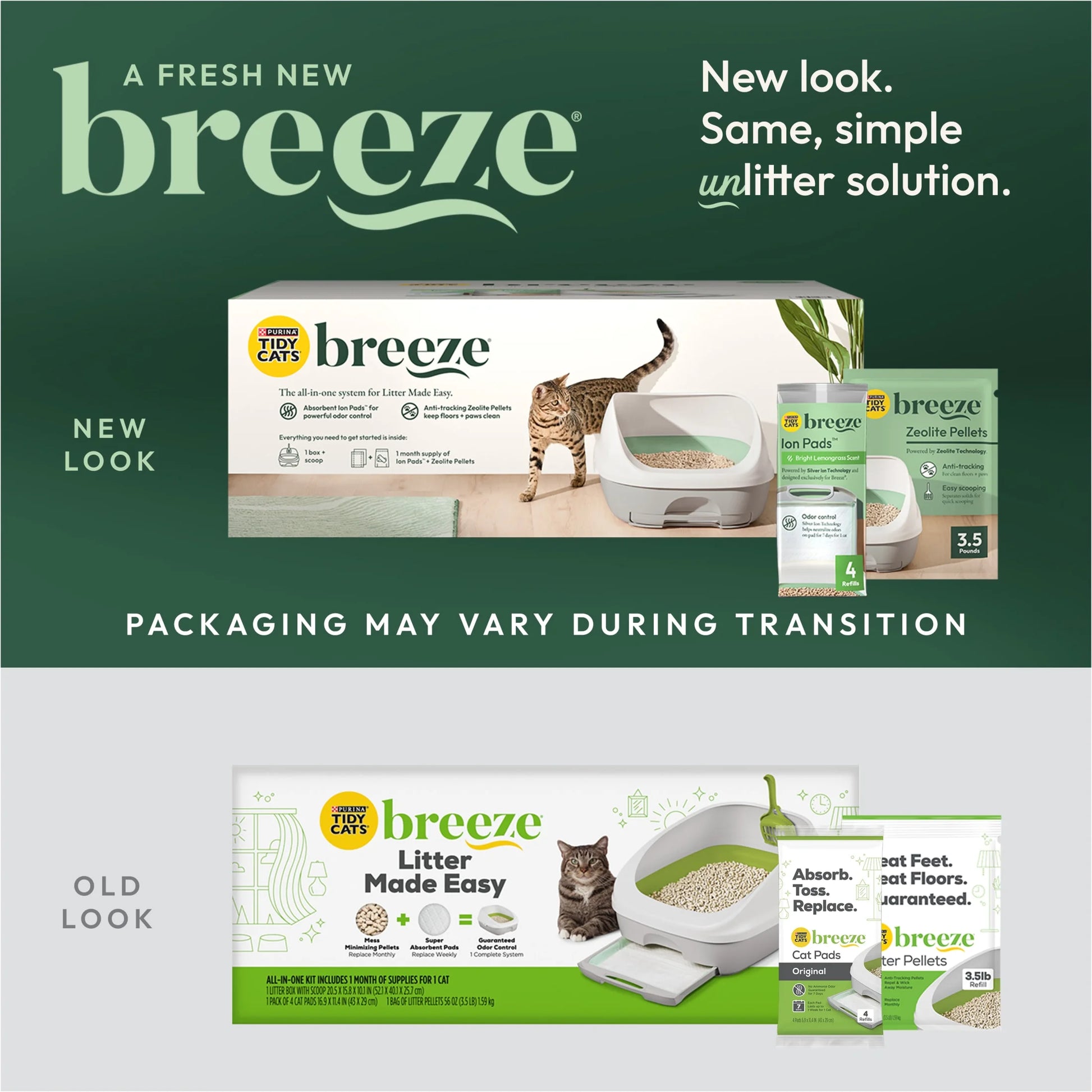 Purina  Breeze Cat Litter Box System Kit with Pellet Cat Litter, Litter Box, and Litter Box Pads