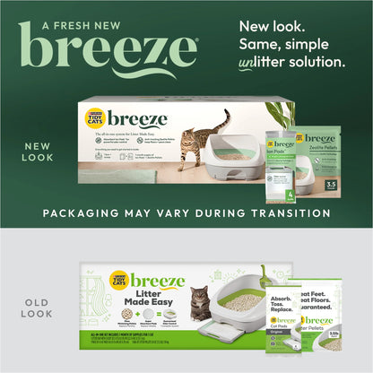 Purina  Breeze Cat Litter Box System Kit with Pellet Cat Litter, Litter Box, and Litter Box Pads
