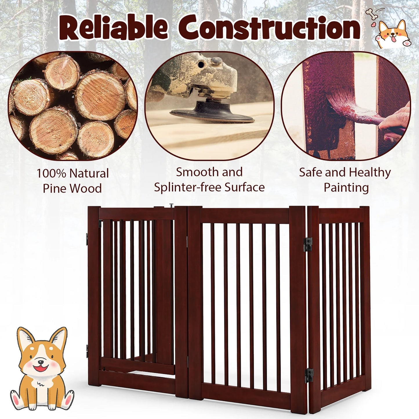 Freestanding Pet Gate 30'' Tall