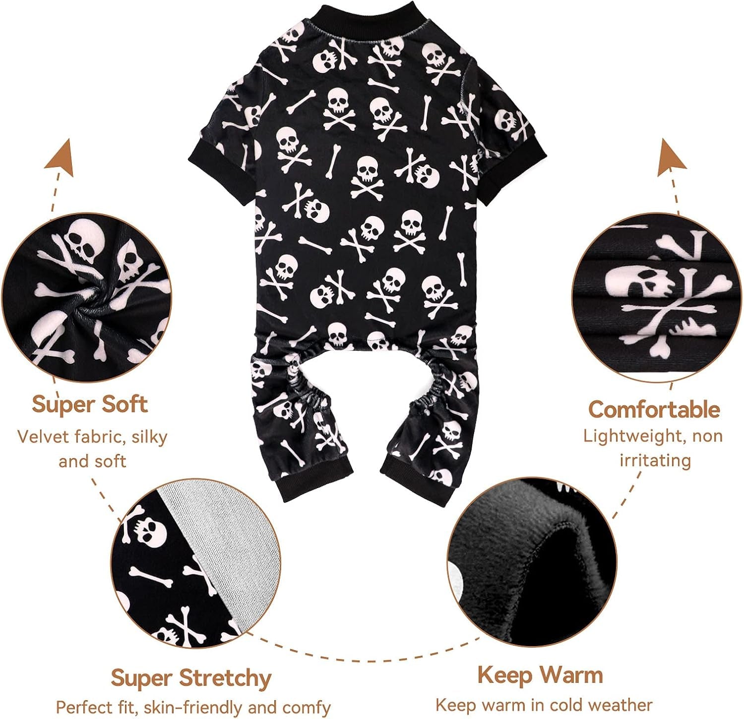 Halloween Dog Pajamas | Skull & Crossbones
