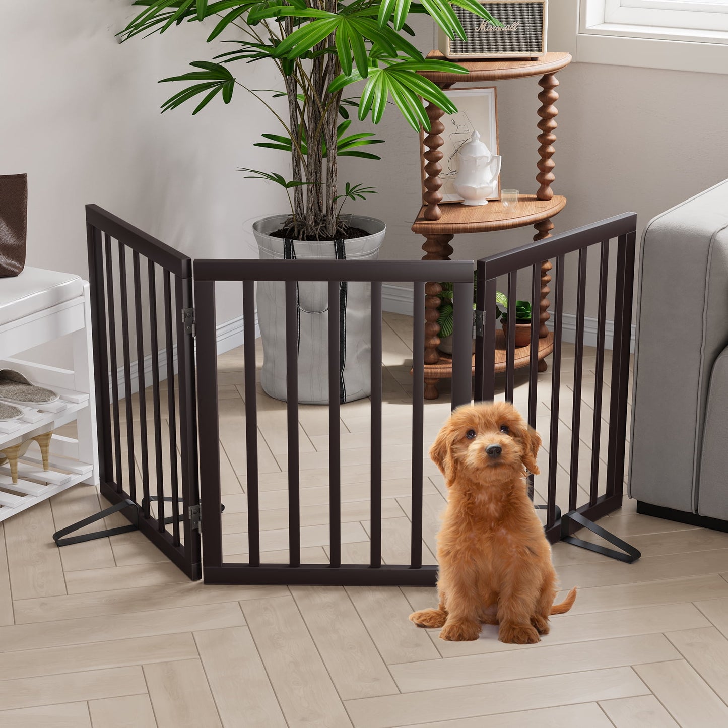 24" Freestanding Pet Gate for Indoor Doorways