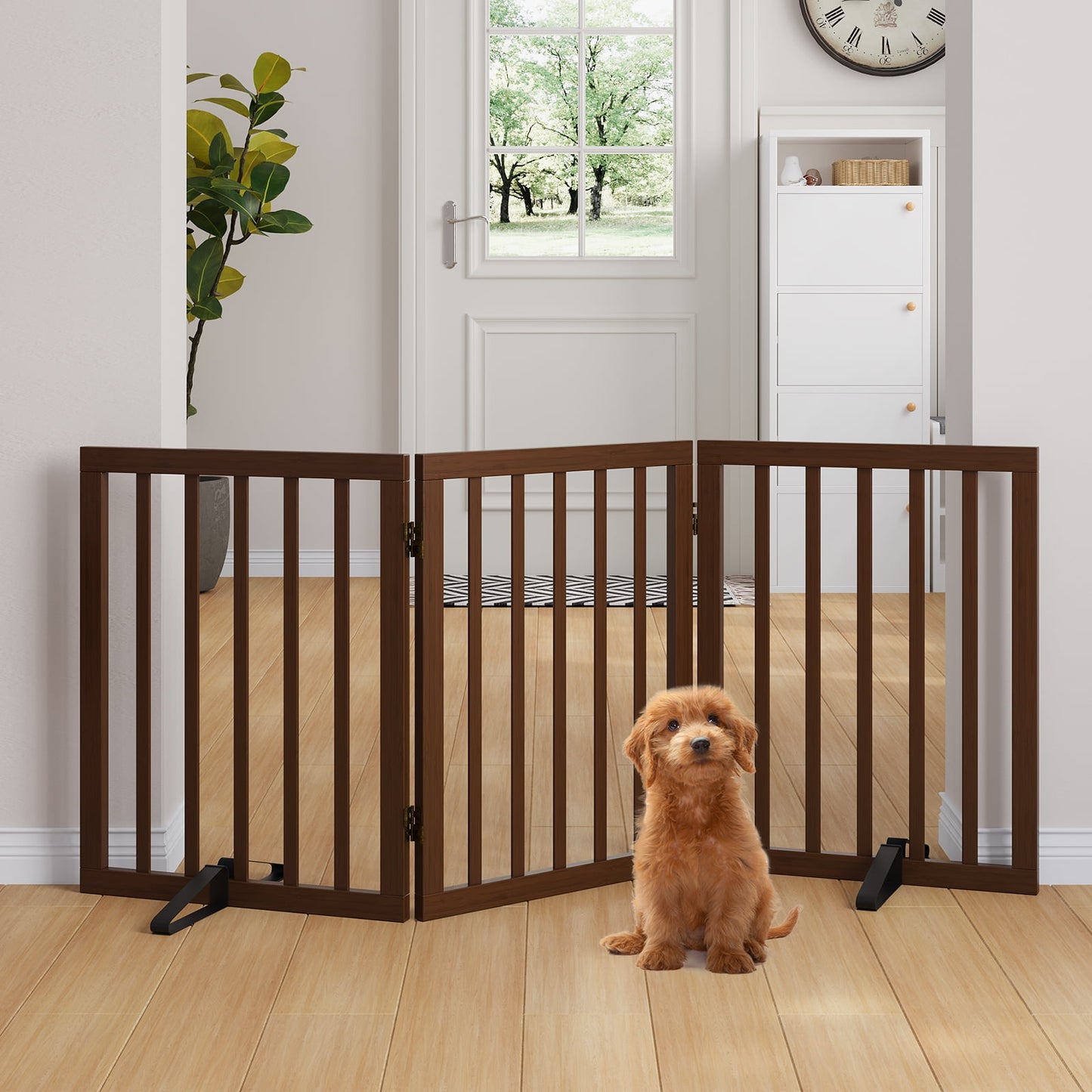 24" Freestanding Pet Gate for Indoor Doorways