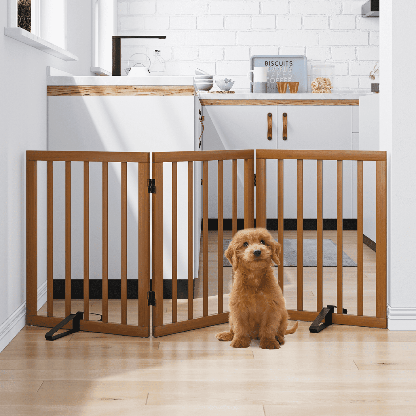 24" Freestanding Pet Gate for Indoor Doorways