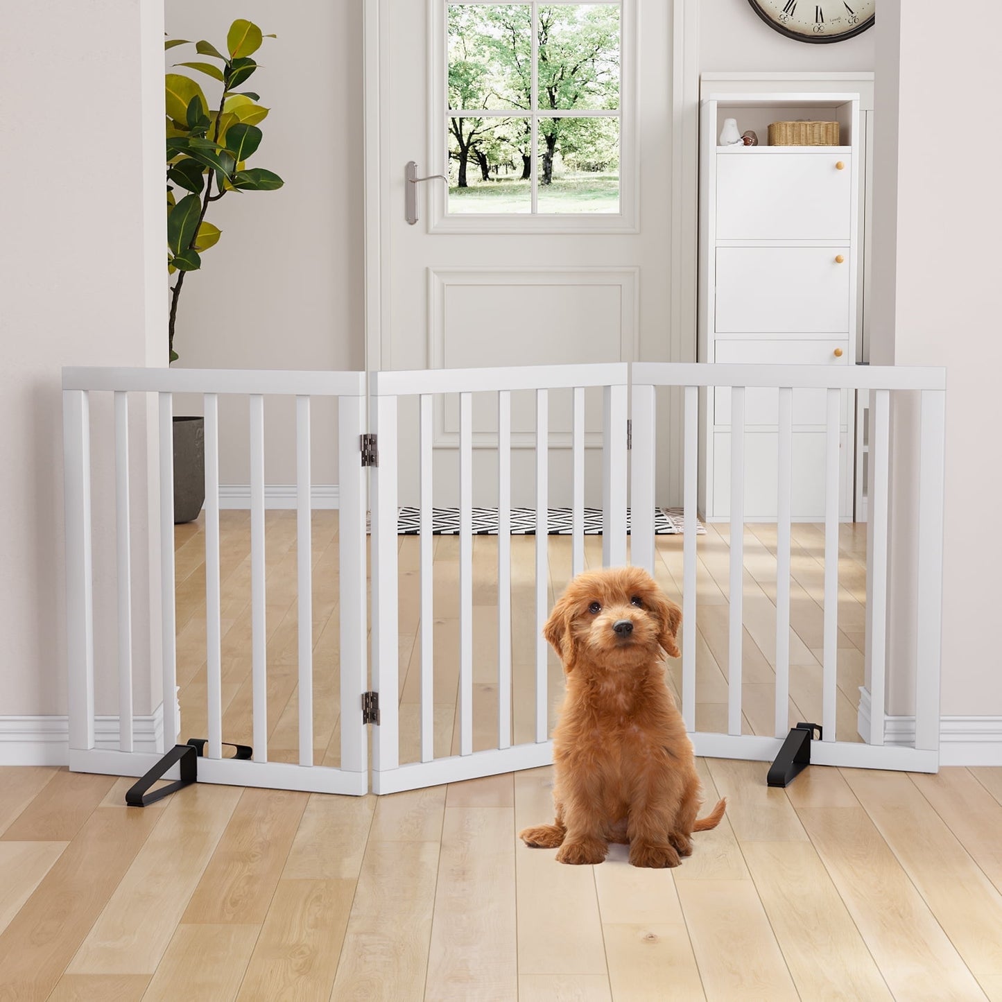 24" Freestanding Pet Gate for Indoor Doorways