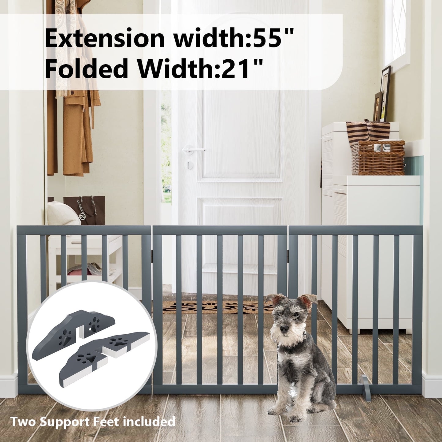 24" Freestanding Pet Gate for Indoor Doorways