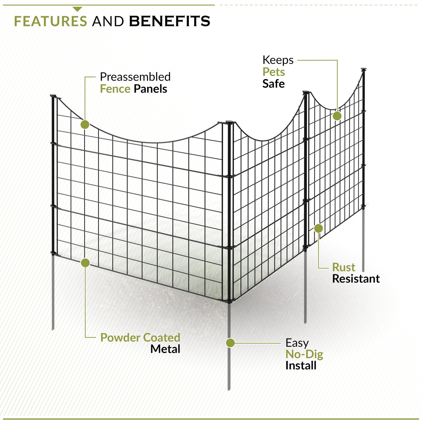 Zippity Easy Install Dog Fence, 25" Height