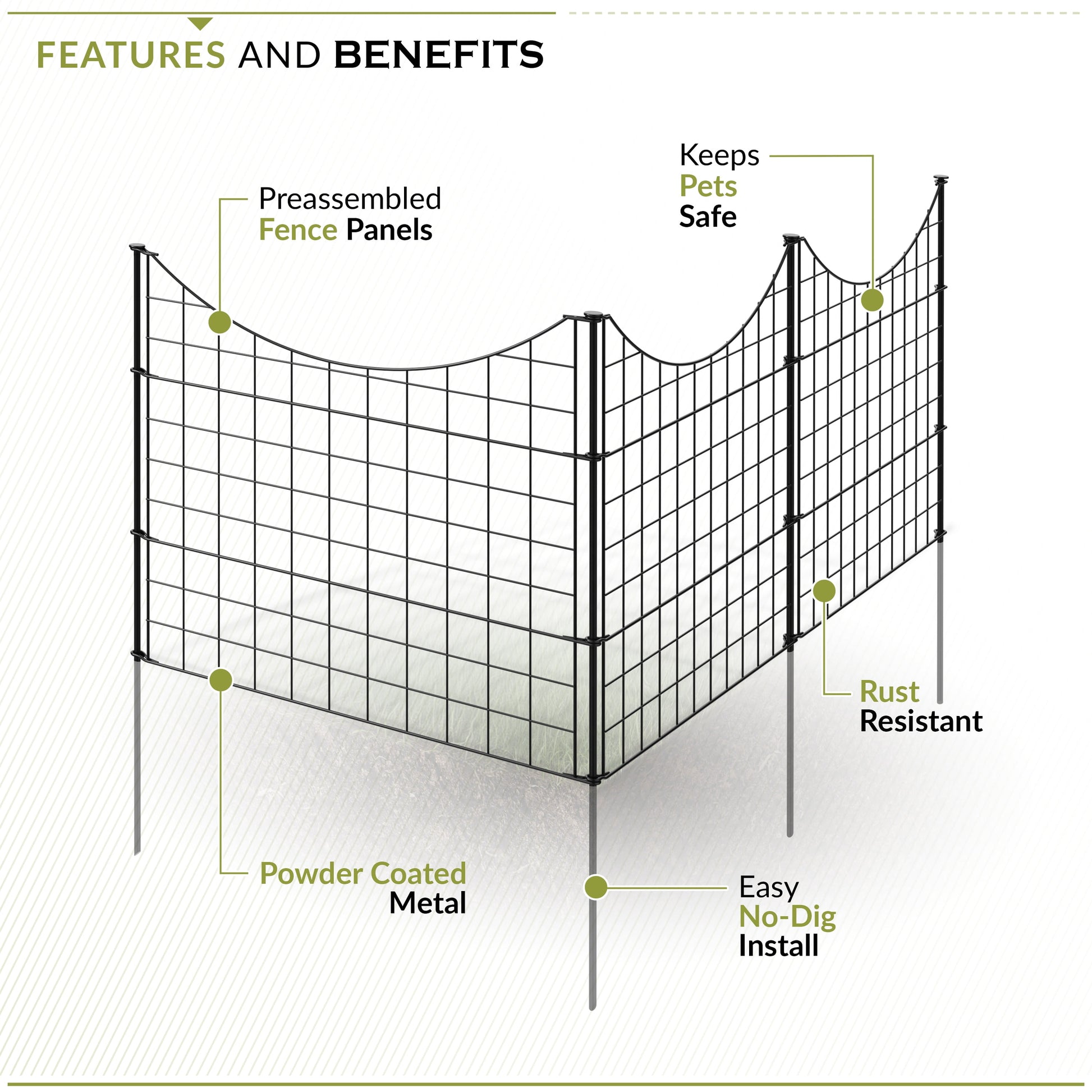 Zippity Easy Install Dog Fence, 25" Height