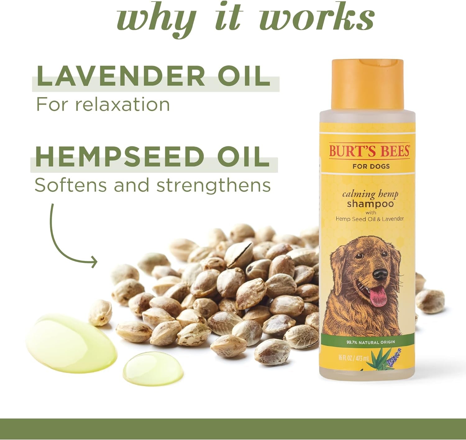Calming Dog Shampoo with Hemp Seed Oil and Lavender