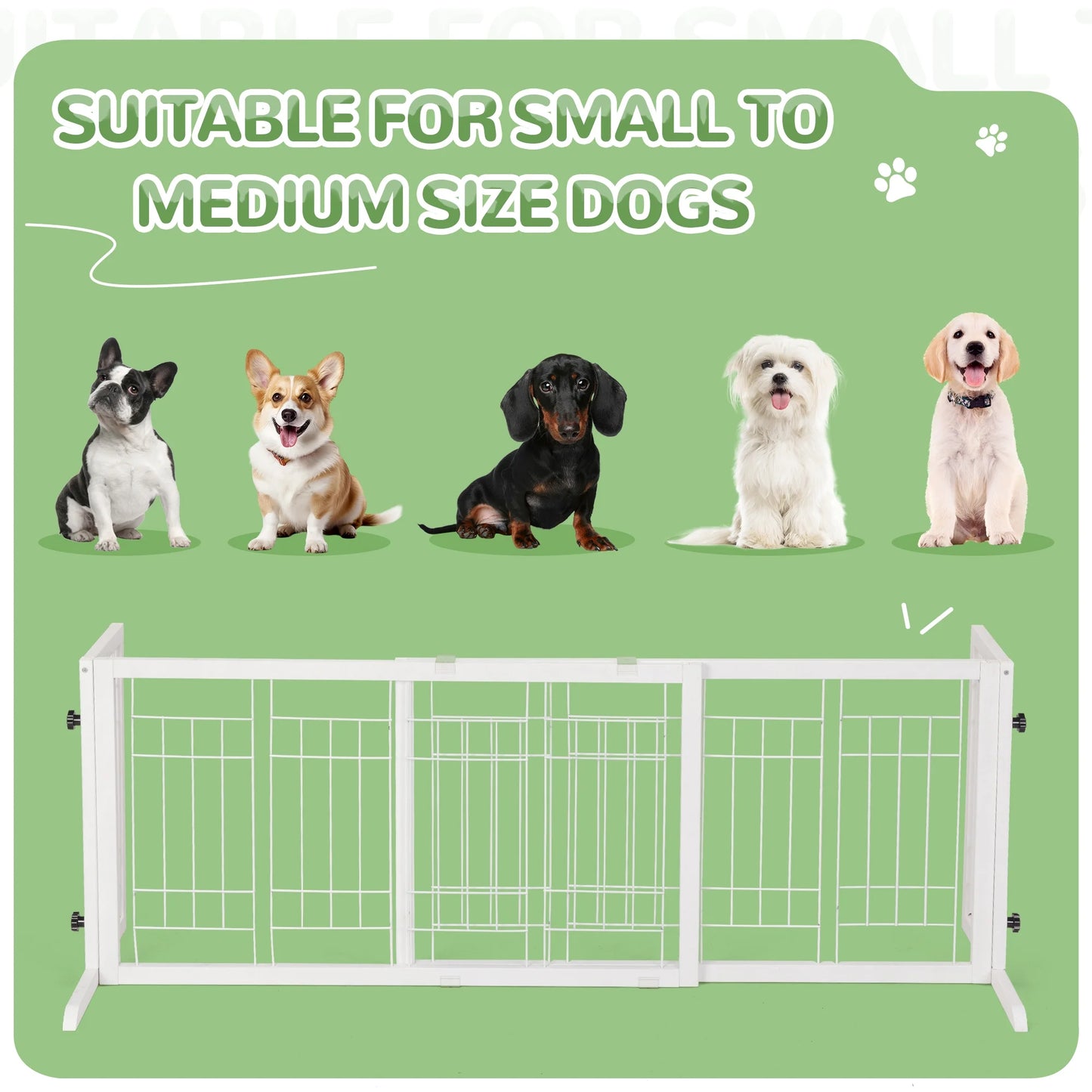 Freestanding Wood Pet Gate, 38"-71"