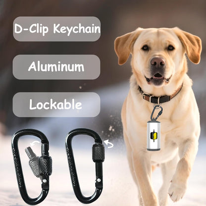 Metal Dog Poop Bag Holder W/Leash Clip