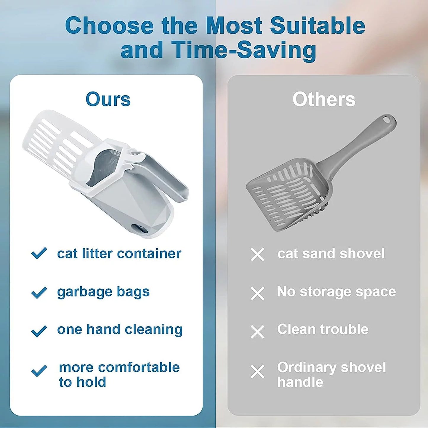 3-In-1 Cat Litter Scoop with 200 Refill Bags