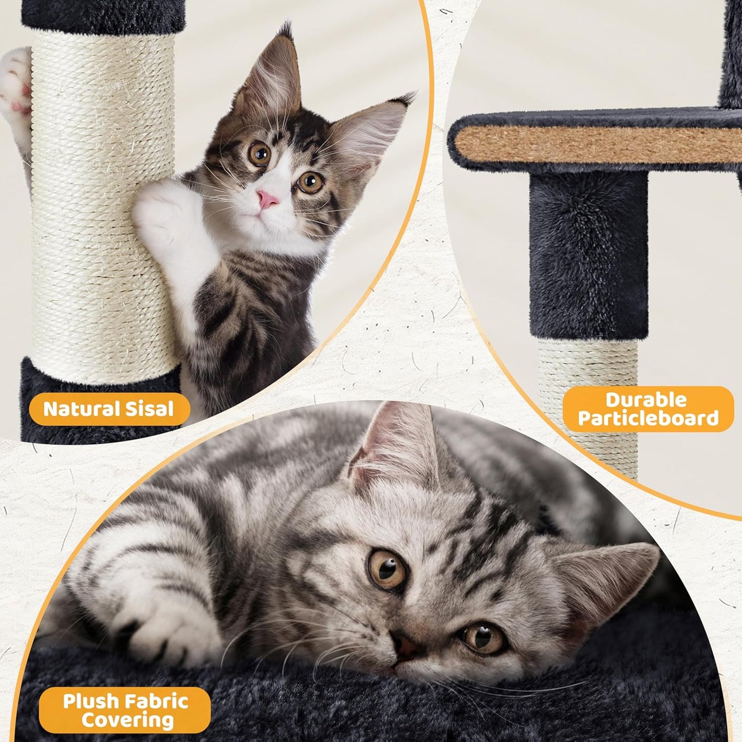  Luxury Lounge Meets Jungle Gym;  54In Cat Tree Cat Tower