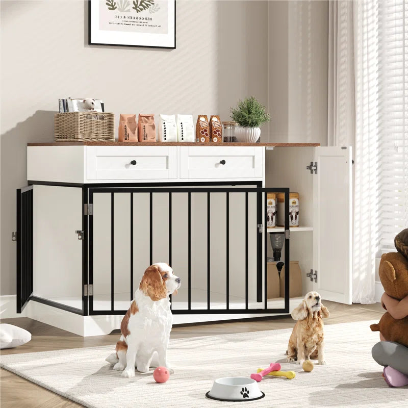47.2" Modern Wooden Dog Crate Furniture