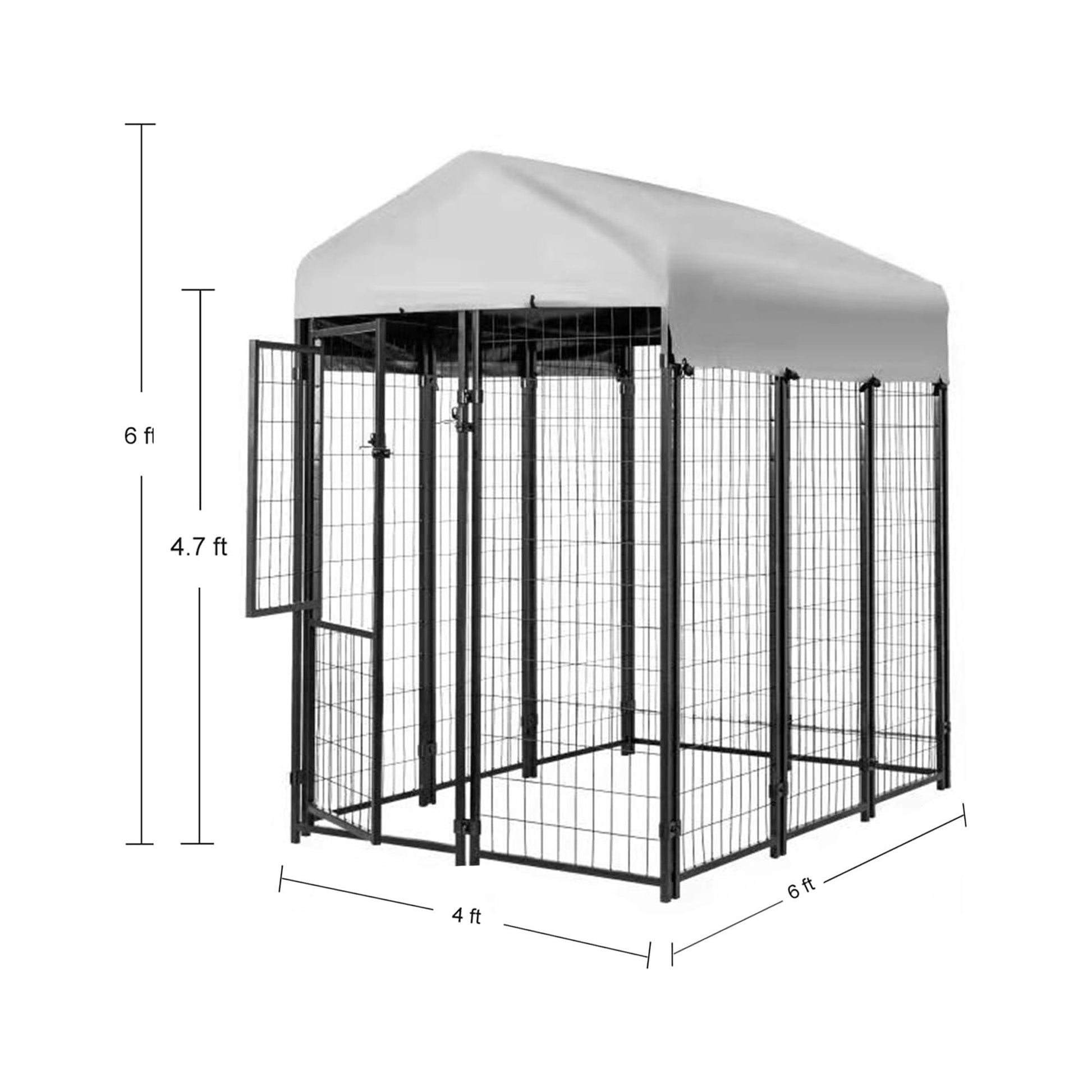 KennelMaster Welded Wire Dog Kennel w/ Cover