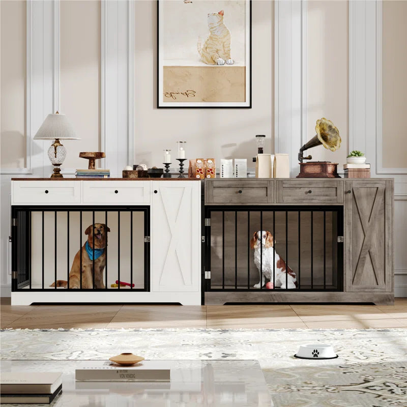 47.2" Modern Wooden Dog Crate Furniture