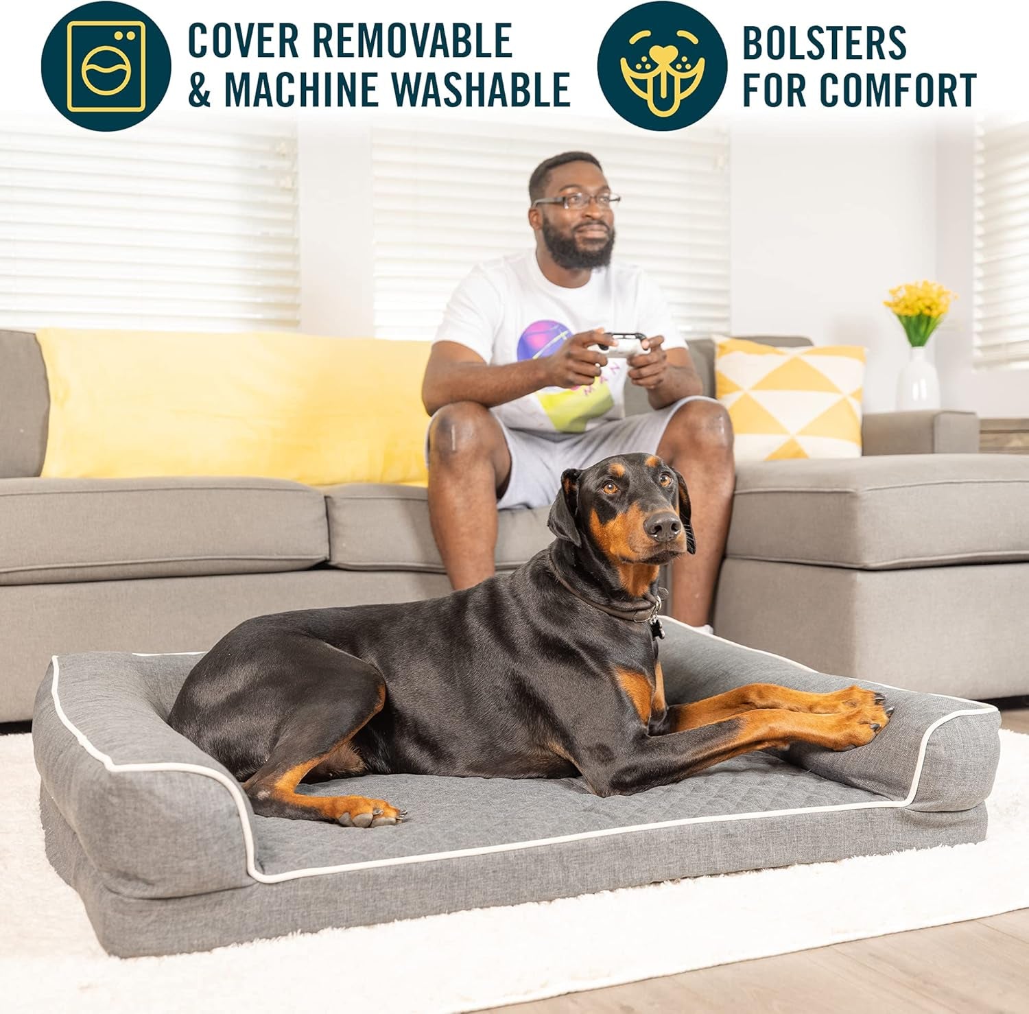 Quilted 3” Memory Foam Dog Bed
