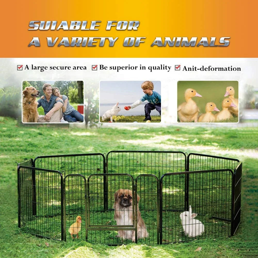 Foldable Metal Dog Pen, 32" Height