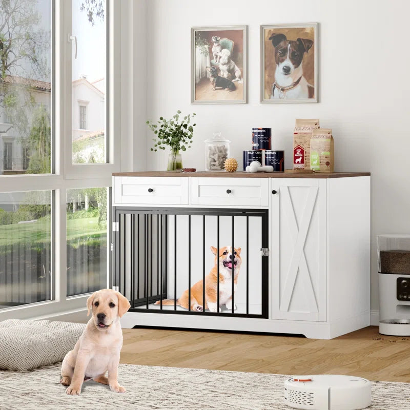 47.2" Modern Wooden Dog Crate Furniture