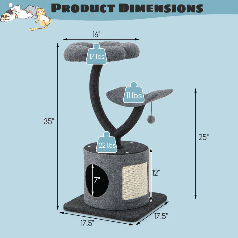 🐾 Ultimate Cat Tree for Large & Small Cats Stylish. Sturdy. Purr-fectly Cozy. Treat your feline royalty to the ultimate playground that blends sleek design with unbeatable durability. Whether you’ve got a curious kitten or a hefty Maine Coon, this cat tree is built to handle it all—with elegance.