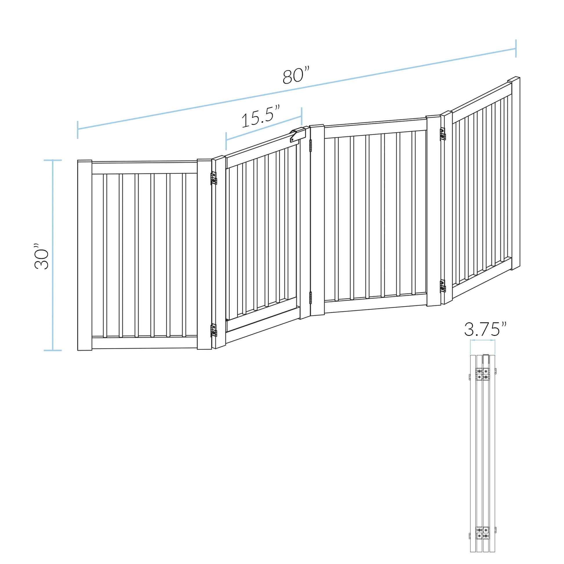 Free Standing Pet Gate with Door-Espresso