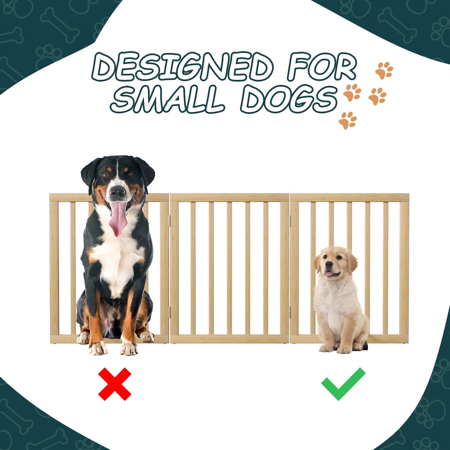 24" Freestanding Pet Gate for Indoor Doorways