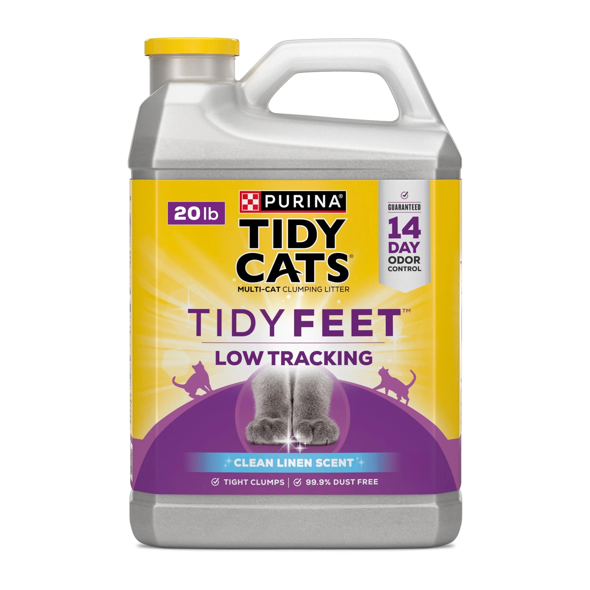 Purina Tidy Feet Clumping Cat Litter, Low Dust, 24/7 Odor Control, 20 Lb. Jug