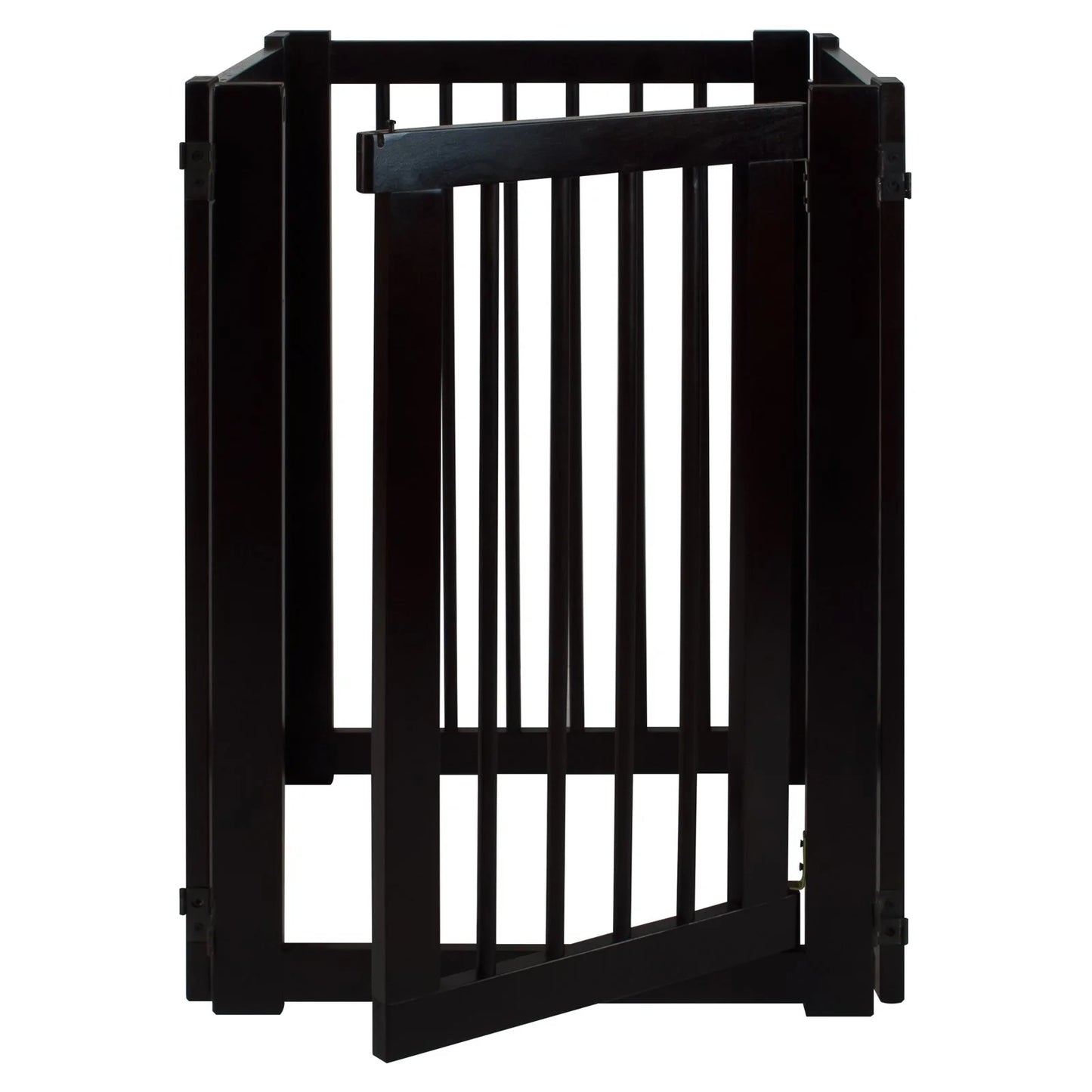 Free Standing Pet Gate with Door-Espresso