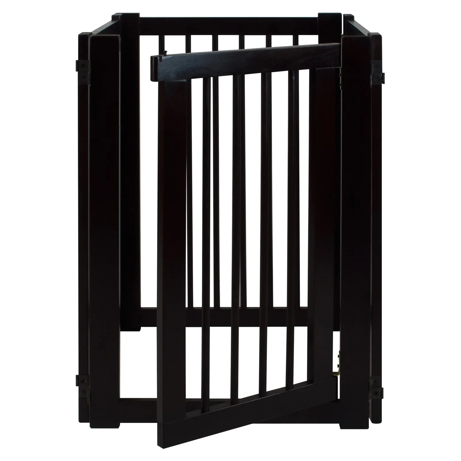 Free Standing Pet Gate with Door-Espresso