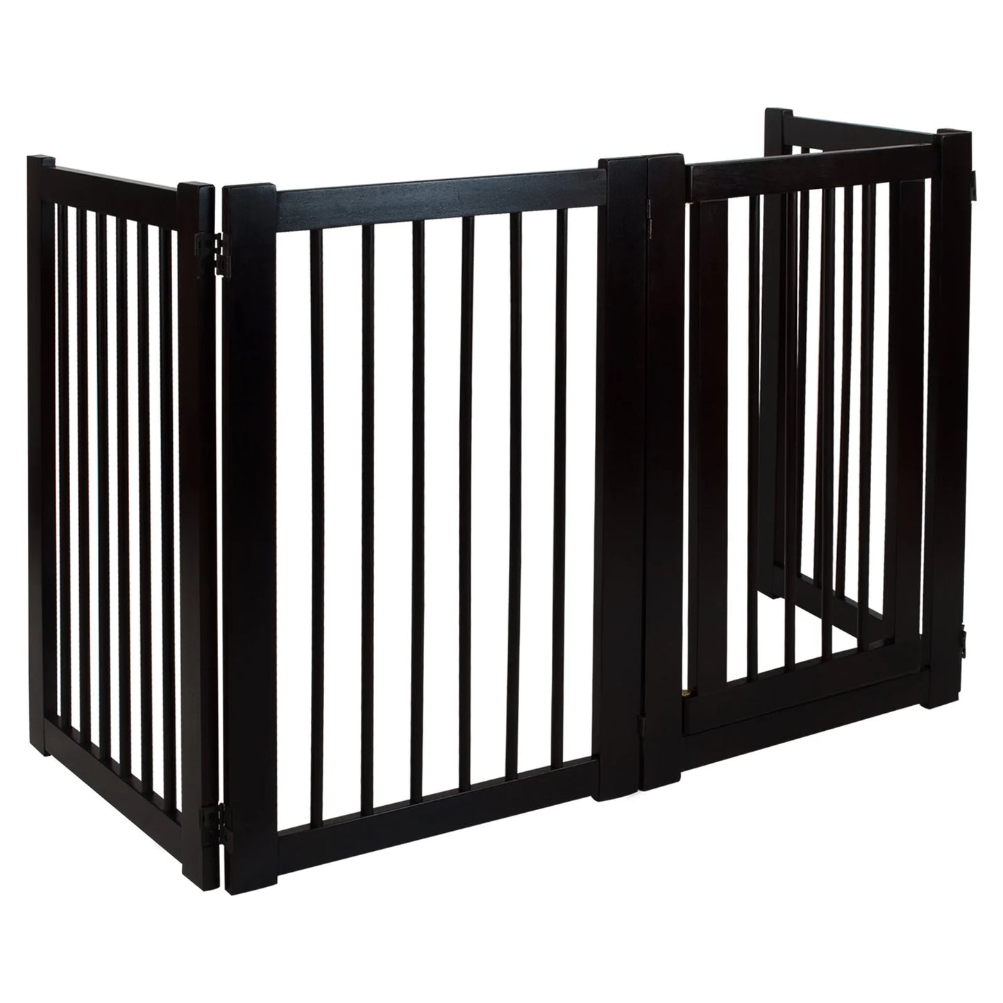Free Standing Pet Gate with Door-Espresso
