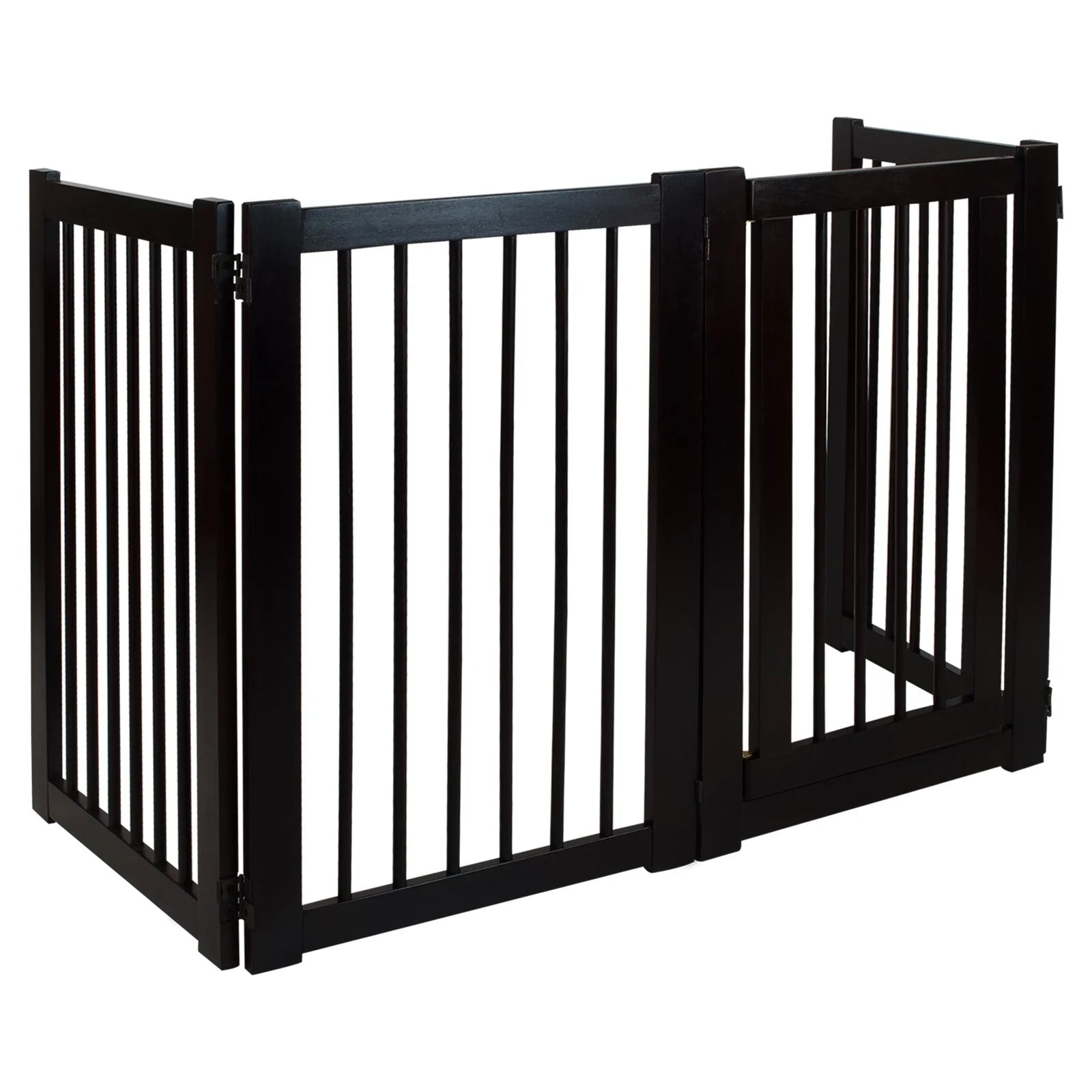 Free Standing Pet Gate with Door-Espresso
