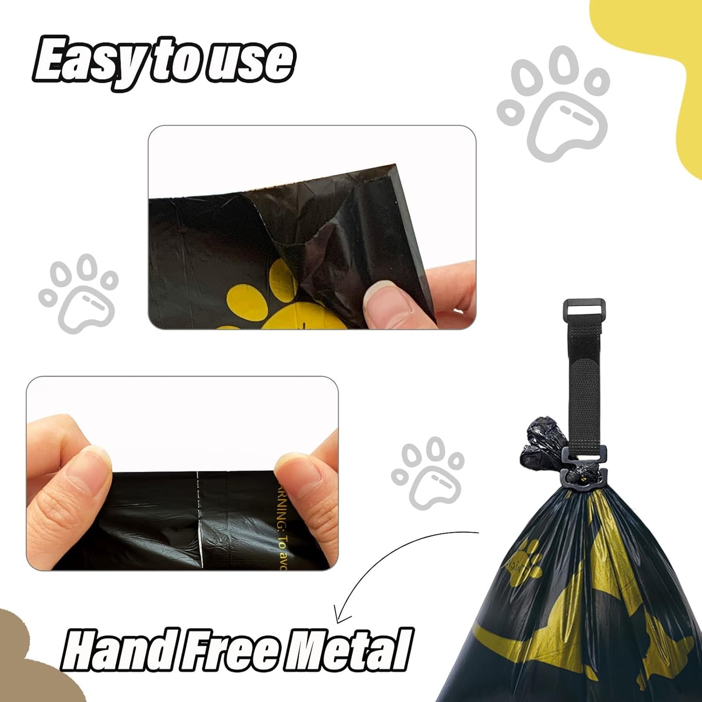 Metal Dog Poop Bag Holder W/Leash Clip