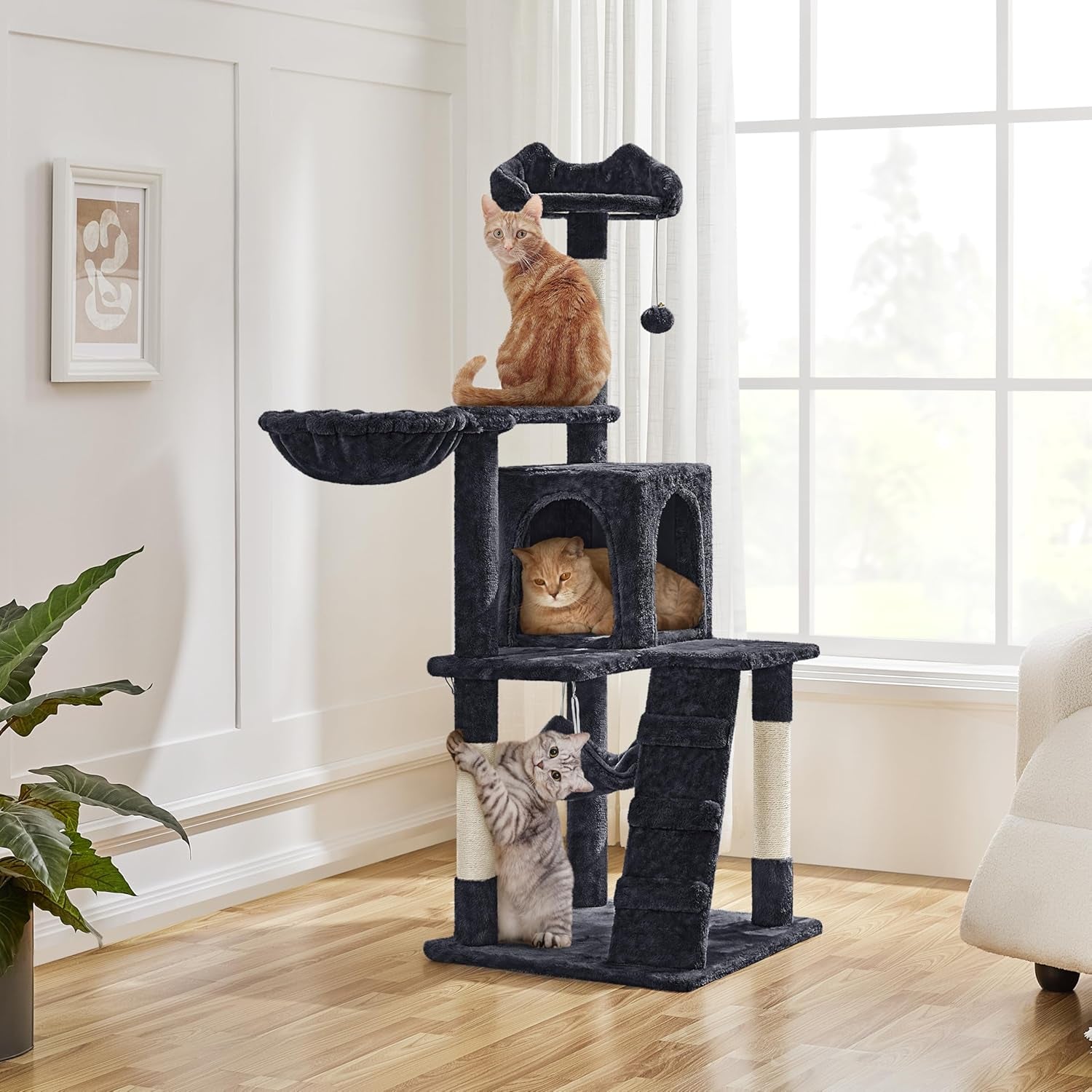  Luxury Lounge Meets Jungle Gym;  54In Cat Tree Cat Tower