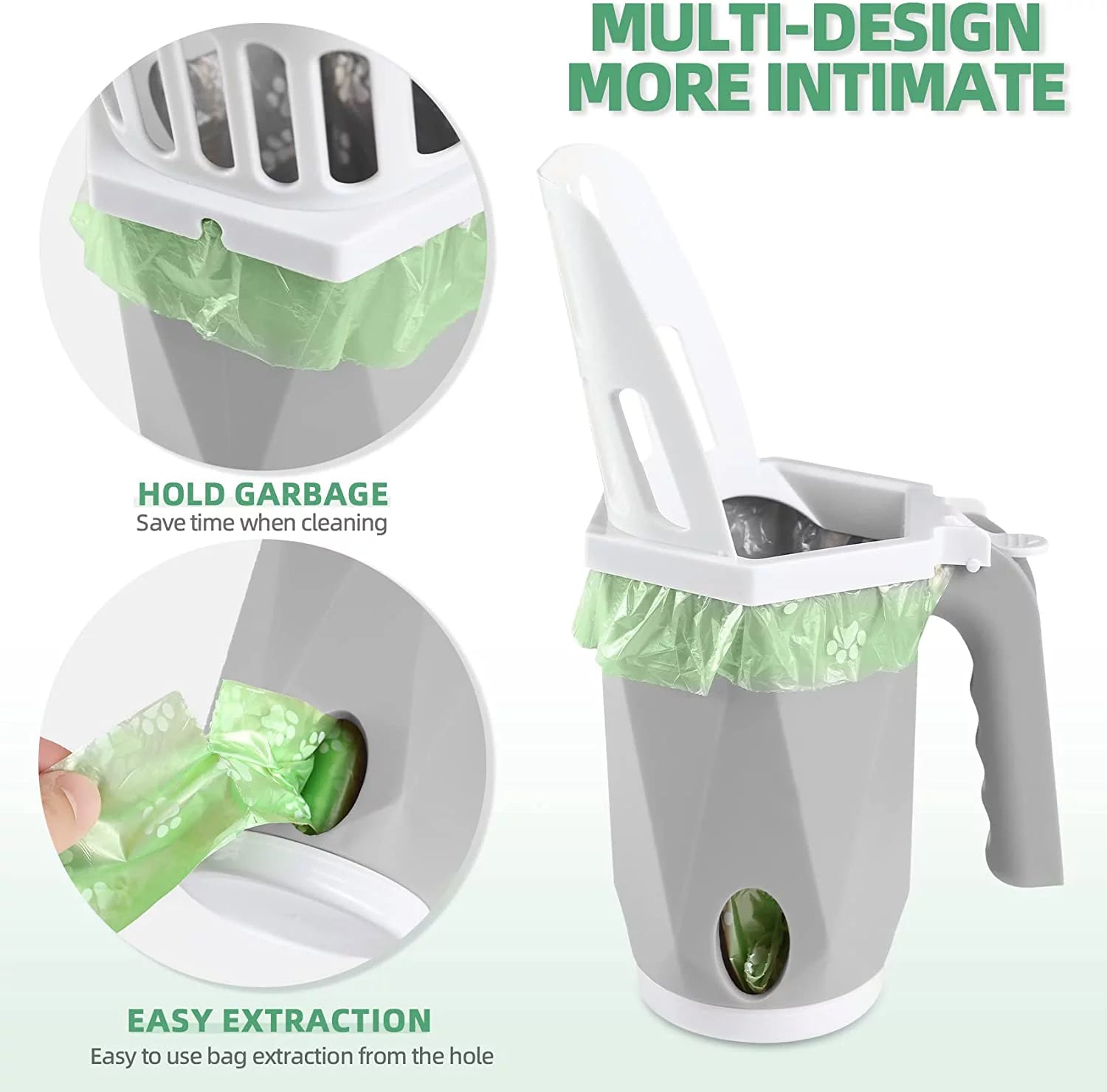 3-In-1 Cat Litter Scoop with 200 Refill Bags