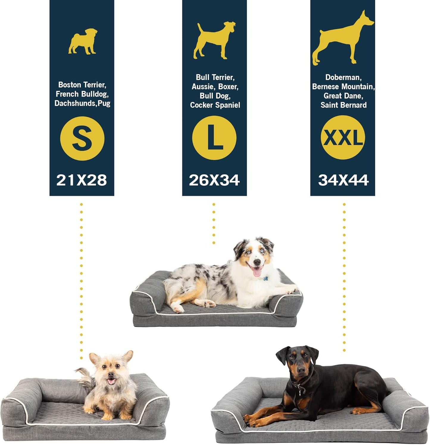 Quilted 3” Memory Foam Dog Bed
