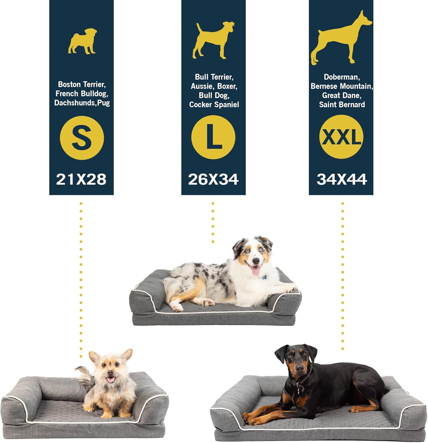 Quilted 3” Memory Foam Dog Bed